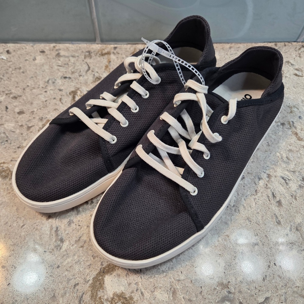 OluKai Pehuea Li Black Textile Mesh Lace Up Sneakers Womens 10 20379-40WS